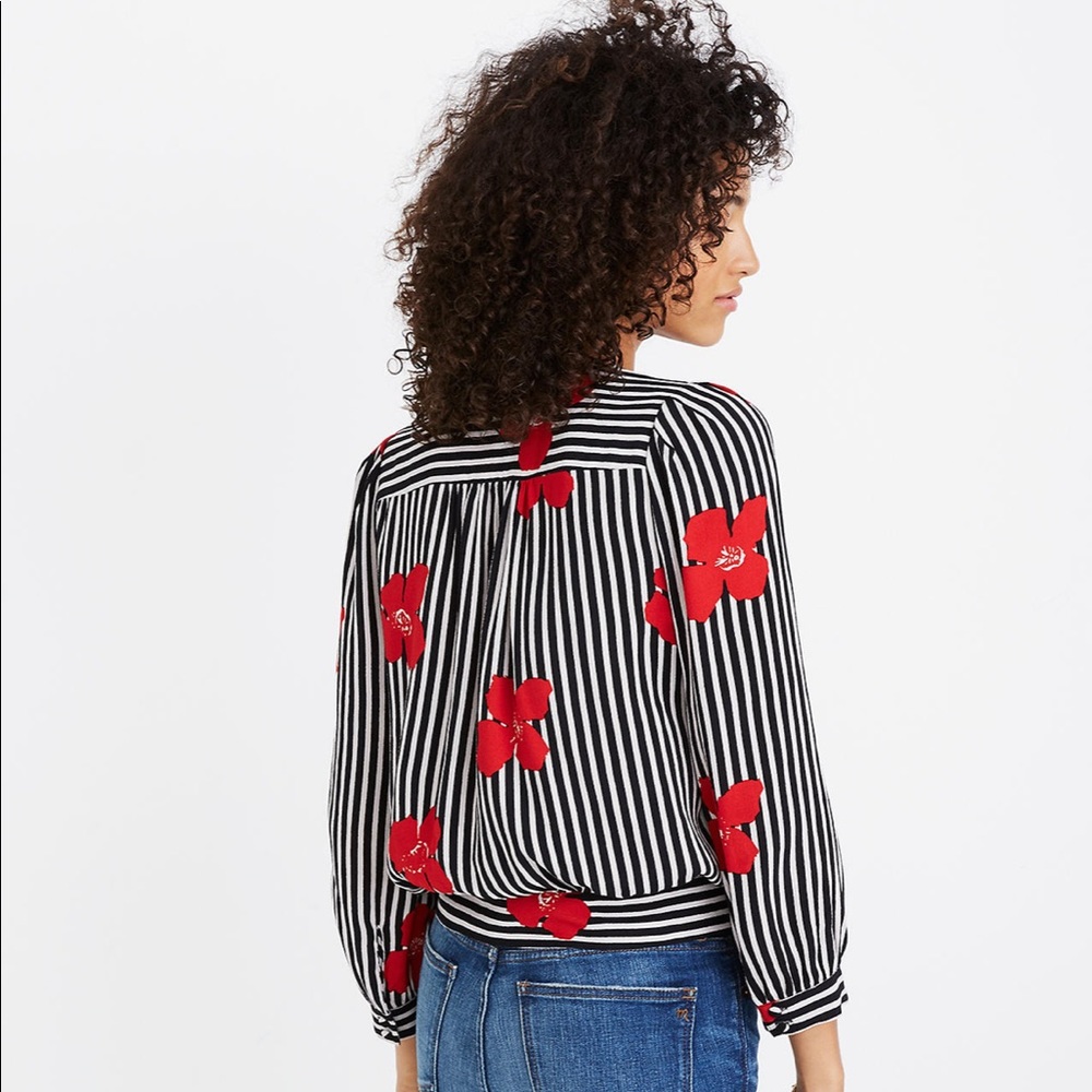 Madewell Orchid Wrap Blouse sz M (NWT) - Picture 7 of 7